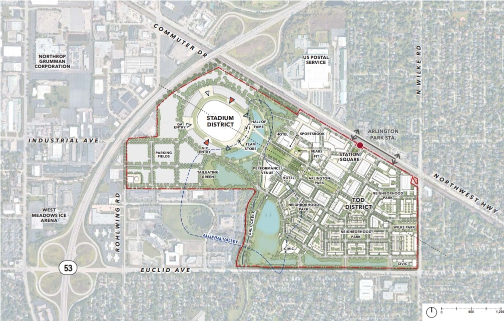 Bears offer first look at plans for domed Arlington Heights stadium  project, say they'll seek some public funding - CBS Chicago